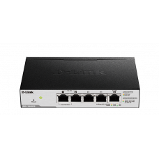 D-Link DGS-1100-05PD/U, L2 Smart Switch with 4 10/100/1000Base-T ports and 1 10/100/1000Base-T PD port(2 PoE ports 802.3af (15,4 W), PoE Budget 18W from 802.3at / 8W from 802.3af).2K Mac address, 802