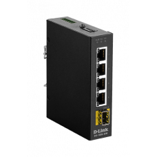 D-Link DIS-100G-5SW, L2 Unmanaged Industrial Switch with 4 10/100/1000Base-T ports and 1 1000Base-X SFP  ports.2K Mac address, Jumbo Frame 9K, Auto-sensing, 802.3x Flow Control, Stand-alone, Auto MDI