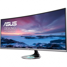 ASUS 38" MX38VC IPS LED изогнутый, 3840x1600, 5ms, 300cd/m2, 100Mln:1, 178°/178°, 2*HDMI, DP, USB-Hub, USB Type-C, 60Hz, Aura light, колонки, Frameless, Black and Space Gray, 90LM03B0-B01170