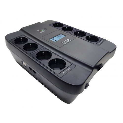 Powercom Spider SPD-550U, Line-Interactive, LCD, AVR, 550VA/330W, Schuko, black