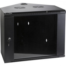 Шкаф настенный угловой, 6U 600x600, стеклянная дверь, черный - TWT-CBWTG-6U-6x6-BK