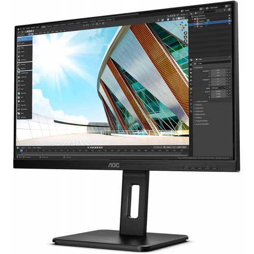 27" AOC 27P2C 1920x1080 75Hz IPS LED 16:9 4ms HDMI DP 4*USB3.2 USB-C 50M:1 1000:1 178/178 250cd HAS Pivot Tilt Swivel Speakers Black