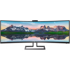 43" Philips 439P9H изогнутый 3840x1200 100Гц VA W-LED 32:10 4ms(GtG) DP1.4 2*HDMI 2.0 4* USB 3.2 USB-C RJ45 2*Speakersх5Вт Webcam 80M:1 3000:1 178/178 450cd HAS Swivel Tilt Black