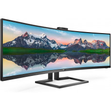49" Philips 499P9H изогнутый 5120x1440 (Dual QHD)@70Гц IPS W-LED 39:2 5ms(GtG) DP1.4 2*HDMI 2.0 4* USB 3.1(1* BC1.2) ДК USB-C 2*Speakersх5Вт Webcam 80M:1 3000:1 178/178 450cd HAS Swivel Tilt Black
