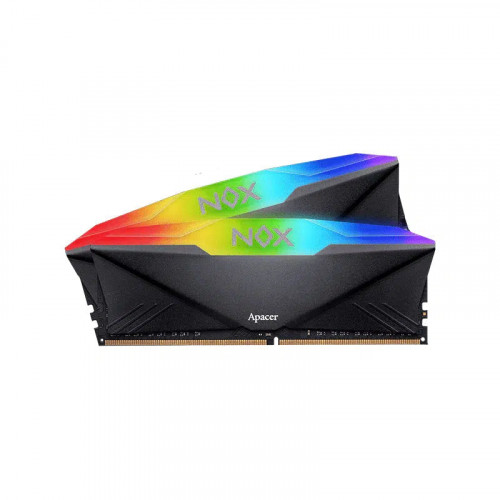Apacer DDR4 16GB 3200MHz UDIMM NOX RGB Black Gaming Memory (PC4-25600) CL16 1.35V Kit (2x8GB) Intel XMP 2.0, Heat Sink (Retail) 1024*8 3 years (AH4U16G32C28YNBAA-2)