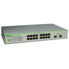 Allied Telesis 16x10/100/1000TX WebSmart switch + 2xSFP (VLAN group, Port Trunking, Port Mirroring, QoS) rackmount hardware included - AT-GS950/16-50