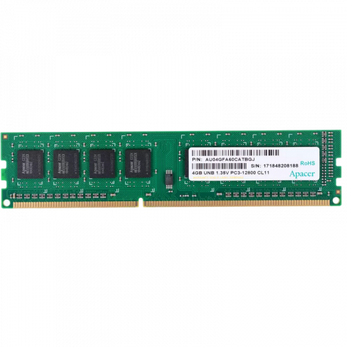 Apacer DDR3 4GB 1600MHz UDIMM (PC3-12800) CL11 1,35V (Retail) 512*8 3 years (AU04GFA60CATBGJ/DG.04G2K.KAM)