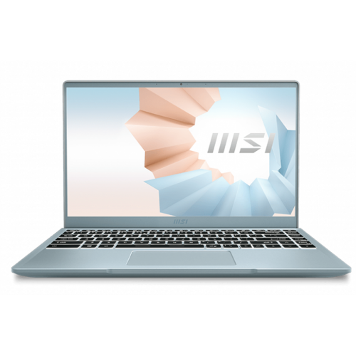 MSI Modern 14 Intel Core i7-1165G7 2.8GHz,14" FHD (1920x1080) IPS AG,16Gb DDR4-3200(1),512Gb SSD,nVidia MX450 2Gb GDDR5,52Wh,Kbd Backlit,1.3kg,1y,Blue Stone,Win10 (B11SB-410RU-BS71165U16GXXDX10SH) - 9S7-14D212-410