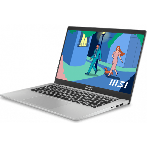 MSI Modern 14 C12M, Core i5-1235U,1.3 GHz,14" FHD (1920*1080),60Hz,DDR4 8GB,512GB M.2 PCIe SSD,Iris Xe Graphics,Urban Silver,1y,Win11Home(MS-14J1)