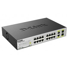 D-Link DES-1018MP/A1A, 16 Ports 10/100 Mbps PoE + 2 10/100/1000BASE-T/SFP Combo Ports Unmanaged Switch
