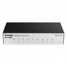 D-Link DGS-1008D/J3A, L2 Unmanaged Switch with 8 10/100/1000Base-T ports.8K Mac address, Auto-sensing, 802.3x Flow Control, Stand-alone, Auto MDI/MDI-X for each port,  802.1p QoS, D-link Green techno
