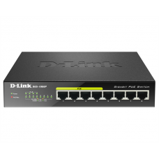 D-Link DGS-1008P/C1D, L2 Unmanaged Switch with 8 10/100/1000Base-T ports (4 PoE ports 802.3af/802.3at (30 W), PoE Budget 68). 8K Mac address, Auto-sensing, 802.3x Flow Control, Stand-alone, Auto MDI/M