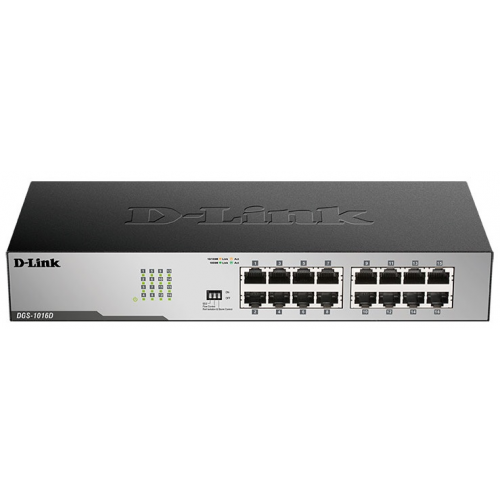 D-Link DGS-1016D/I1A, L2 Unmanaged Switch with 16 10/100/1000Base-T ports8K Mac address, Auto-sensing, 802.3x Flow Control, Auto MDI/MDI-X for each port, Jumbo frame 9K, 802.1p QoS, D-Link Green techn - DGS-1016D/I1A D-Link DGS-1016D/I1A, L2 Unmanaged Switch with 16 10/100/1000Base-T ports8K Mac address, Auto-sensing, 802.3x Flow Control, Auto MDI/MDI-X for each port, Jumbo frame 9K, 802.1p QoS, D-Link Green techn - DGS-1016D/I1A