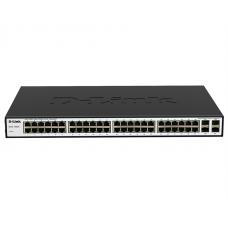 D-Link DGS-1052X/A1A, L2 Unmanaged Switch with 48 10/100/1000Base-T and 4 10GBase-X SFP+ ports. 16K Mac address, Auto-sensing, 802.3x Flow Control, Auto MDI/MDI-X, 802.1p QoS, D-Link Green technology