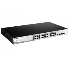 D-Link DGS-1210-28MP/F1A, Gigabit Smart Switch with 24 10/100/1000Base-T PoE ports and 4 Gigabit SFP ports