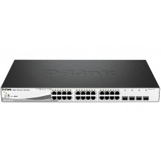 D-Link DGS-1210-28P/F1A, L2 Smart Switch with 24 10/100/1000Base-T ports and 4 1000Base-X SFP ports (4 PoE ports 802.3af/802.3at (30 W), 20 PoE ports 802.3af (15,4 W), PoE Budget 193 W). 16K Mac addr