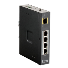 D-Link DIS-100G-5PSW, L2 Unmanaged Industrial Switch with 4 10/100/1000Base-T ports and 1 1000Base-X SFP  ports (4 PoE ports 802.3af/802.3at (30 W), PoE Budget 120 W)2K Mac address, Jumbo Frame 9K, A