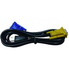D-Link DKVM-IPVUCB/10, 2 in 1 USB + D-SUB KVM Cable for DKVM-IP8/T1 device, 1.8m (10 pcs)