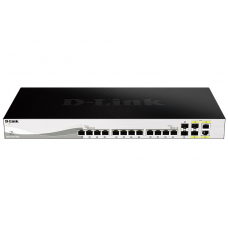 D-Link DXS-1210-16TC/A2A, L2+ Smart Switch with 12 10GBase-T ports and 2 10GBase-T/SFP+ combo-ports and 2 10GBase-X SFP+ ports.16K Mac address, 240Gbps switching capacity, 802.3x Flow Control, 802.3a