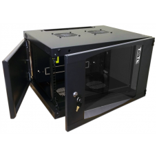 Шкаф настенный Next, 18U 550x450, стеклянная дверь, черный - TWT-CBWNG-18U-6x4-BK