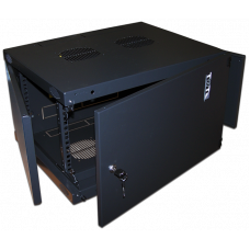 Шкаф настенный Next, 9U 550x600, металлическая дверь, черный - TWT-CBWNM-9U-6x6-BK