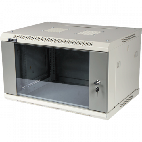 Шкаф настенный серии Pro, 6U 600x450, стеклянная дверь