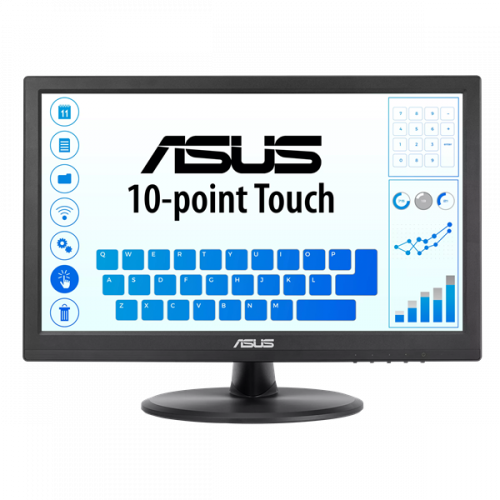 ASUS 15.6" VT168HR Touch LED, 16:9, 1366x768, 5ms, 220cd/m2, 100M:1, 90°/65°, D-SUB, HDMI, USB-B upstream, 60Hz, регул. наклона, VESA, Black, 90LM02G1-B04170 3 years