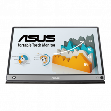 ASUS 15.6" MB16AMT Touch IPS USB-Portable Monitor, 1920x1080, 5ms, 250cd/m2, 700:1, 178°/178°, Micro HDMI, USB-C, 60Hz, колонки, ZenScreen pen, SmartCase, Compatible Thunderbolt 3, DarkGray, 90LM04S0-